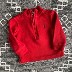 Polo Ralph Lauren quarter zip red sweater 18 months